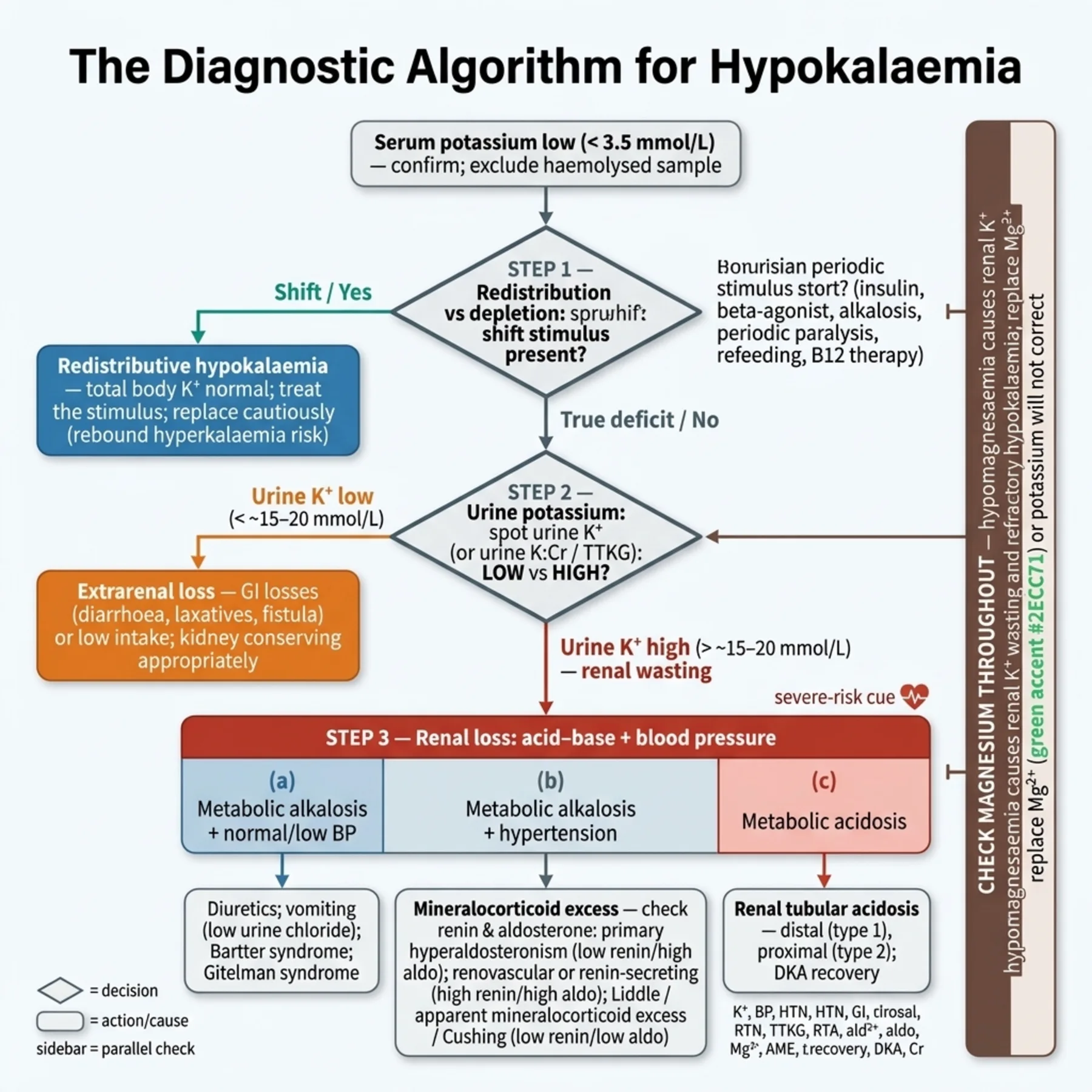 Figure 7.2 - The Diagnostic Algorithm for Hypokalaemia