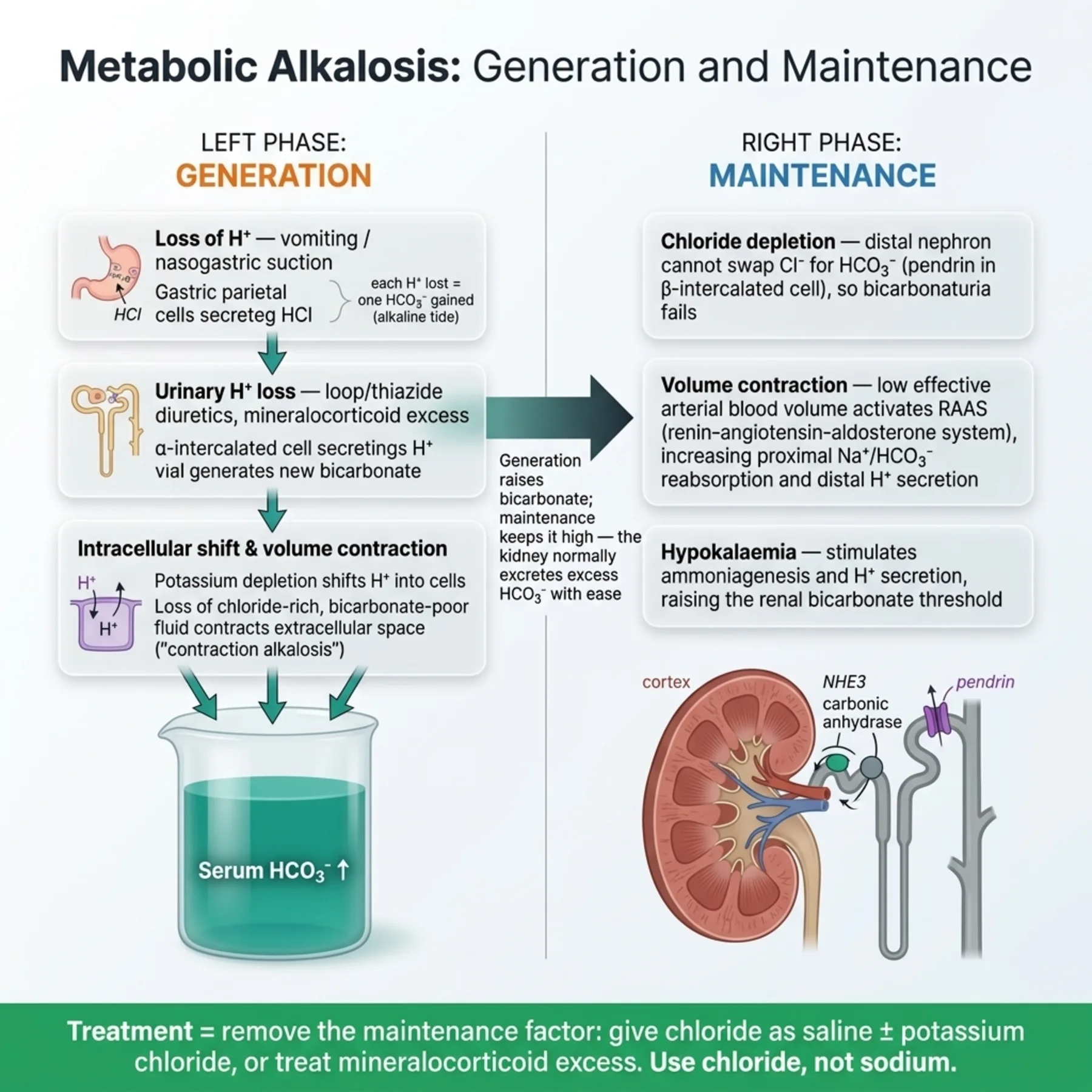 Figure 12.1 - Metabolic Alkalosis - Generation and Maintenance