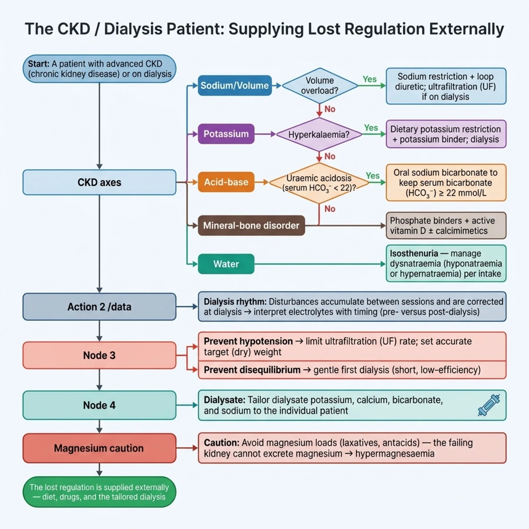 Flowchart 16.A - The CKD–Dialysis Patient - Supplying Lost Regulation Externally