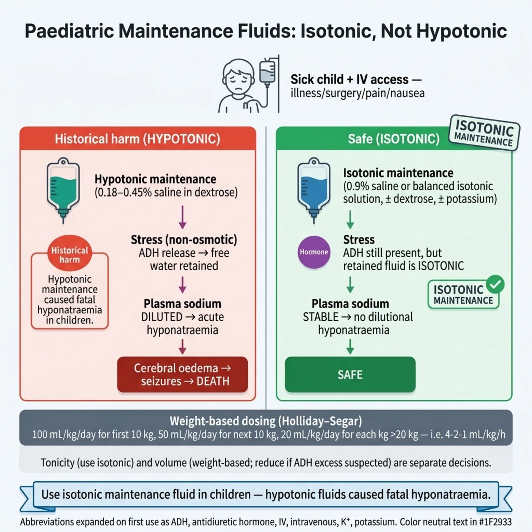 Figure 17.3 - Paediatric Maintenance Fluids - Isotonic, Not Hypotonic