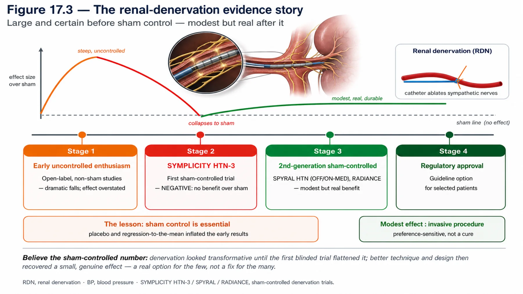 Figure 17.3 - The renal-denervation evidence story
