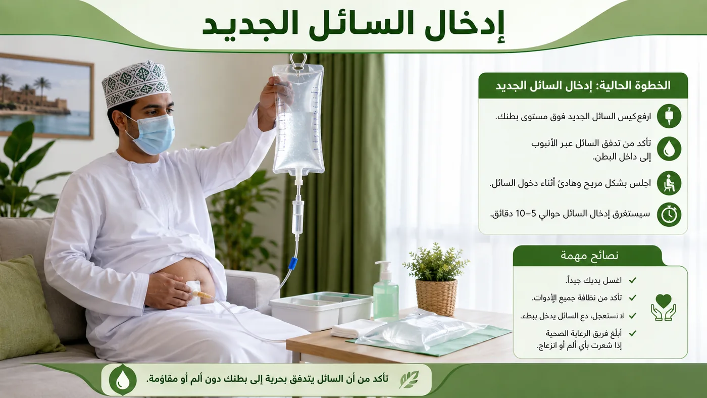 إدخال السائل الجديد