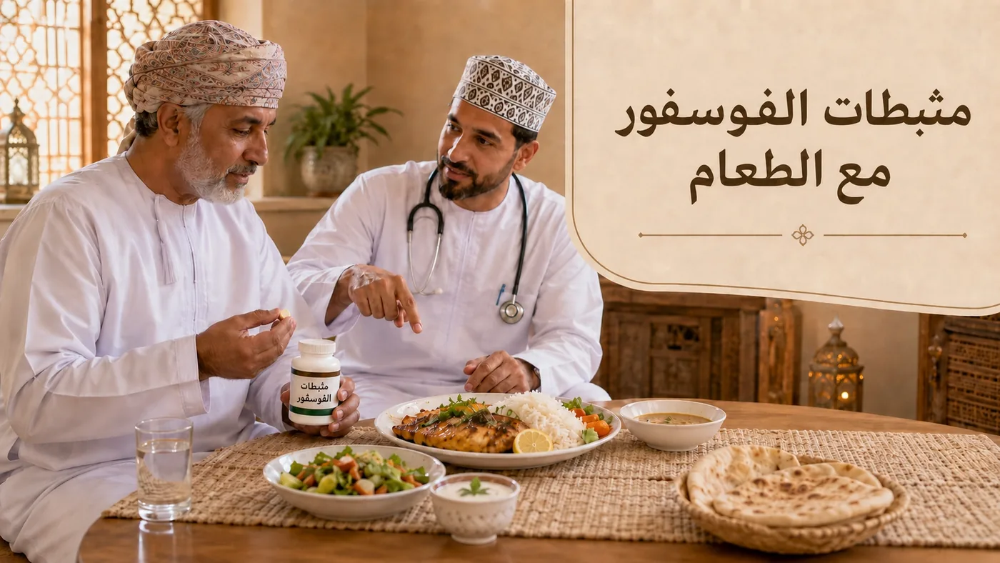 مُثَبِّطاتُ الفوسفور — تُؤخَذ مع الطعام