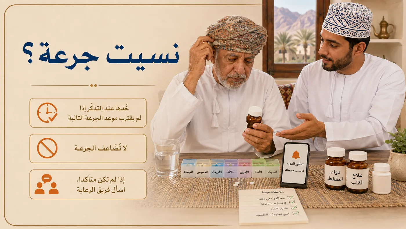 نَسيتُ جُرعة — ماذا أَفعل؟