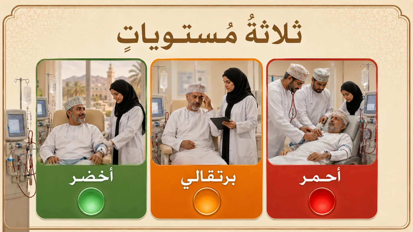 ثلاثُ مستوياتٍ — لون واحد لكل مستوى