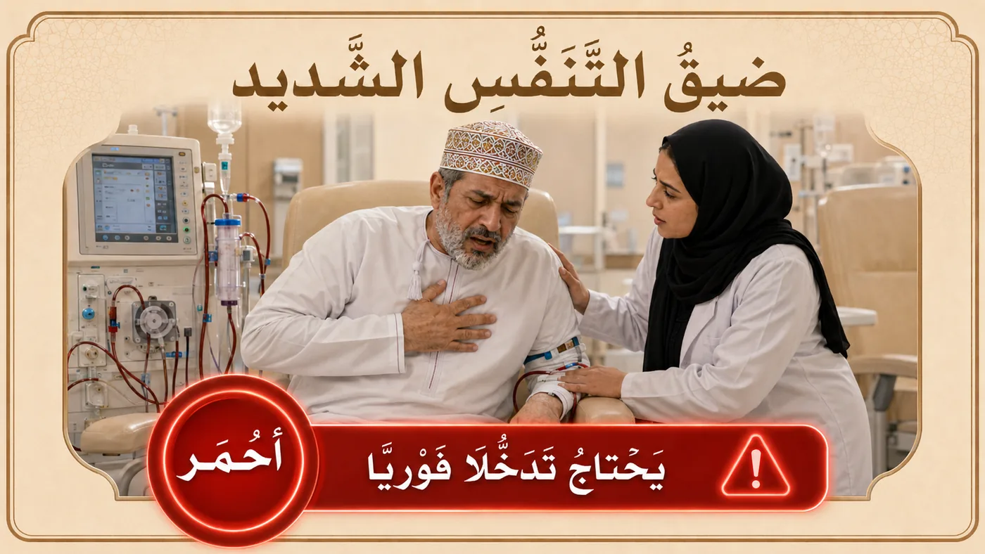 ضِيقُ التَّنَفُّس الشَّديد — أَحمر
