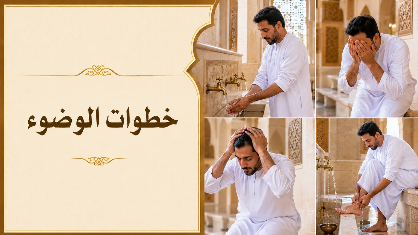 الوُضوءُ — الخُطواتُ الأَساسيَّة