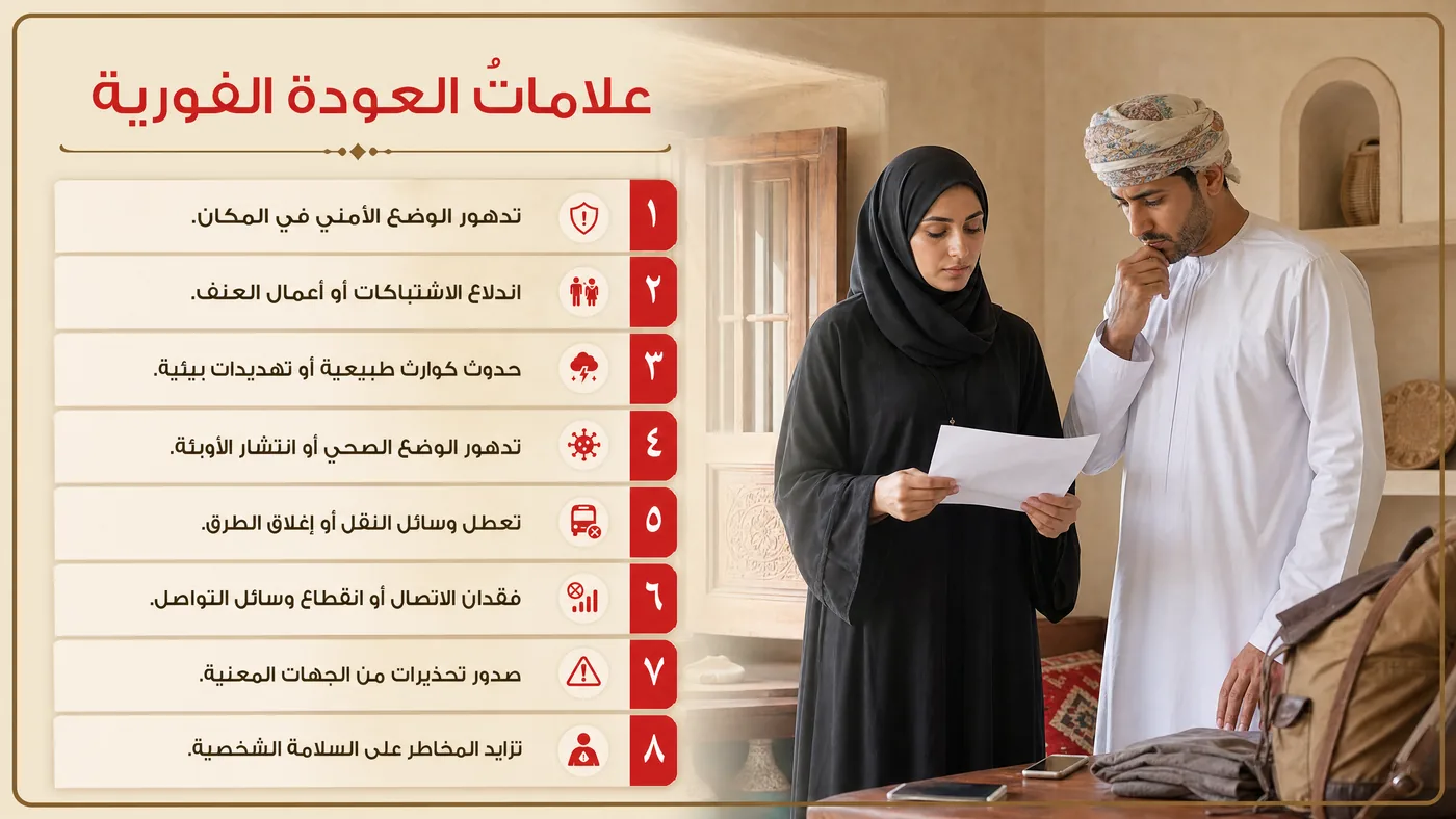 علاماتٌ تَستَوجب العَودة الفَوريَّة